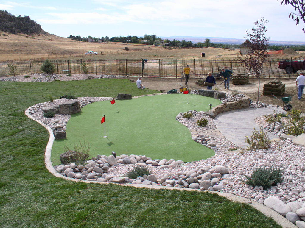 Custom putting green and new sod